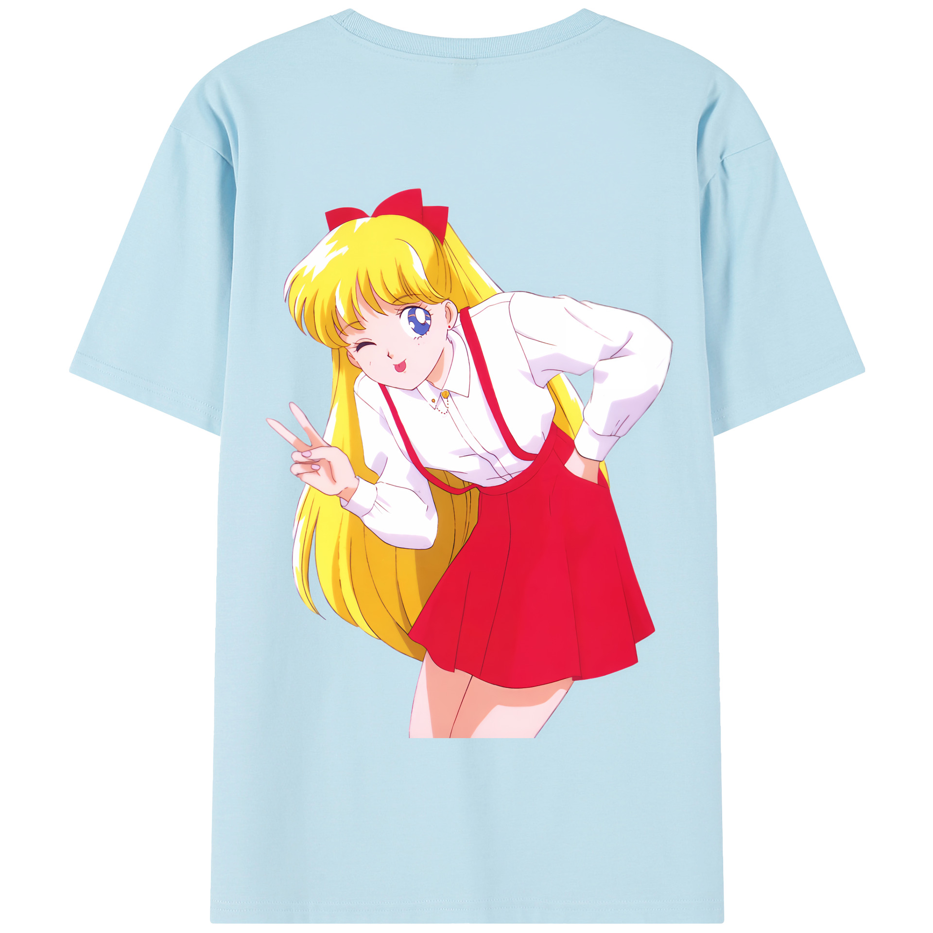 （画像用） 美少女戦士セーラームーン 愛野 美奈子 あいの みなこ Sailor Moon Aino Minako 綿100％半袖Tシャツ（背面プリント）